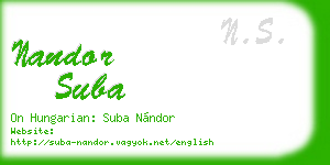 nandor suba business card